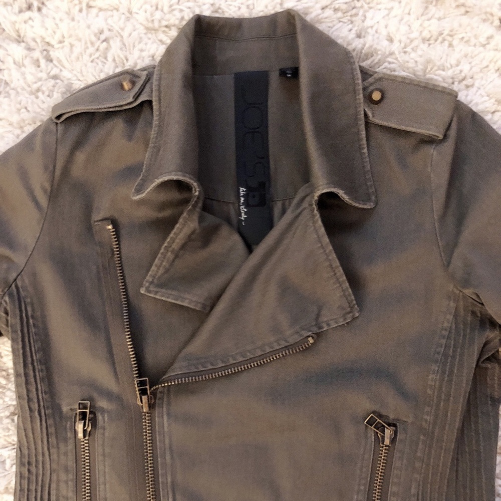 Joes Jeans Army Green Moto Jacket - Picture 4 of 7